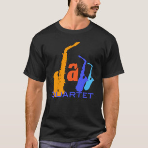 Jazz Quartet Saxophones Letters Tee