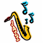 Jazz Sax Photo Sculpture Decoration<br><div class="desc">Colourful Jazz Saxophone makes a great gift.  Buy this for your Jazz loving friends</div>
