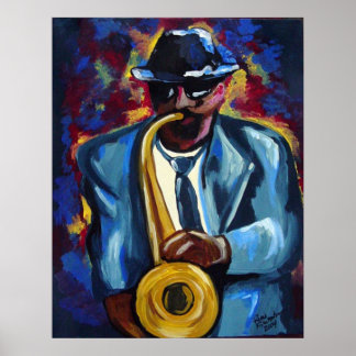 Jazz Sax Saxophone Musician Art Poster