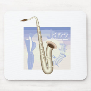 jazz saxaphone design mouse mat