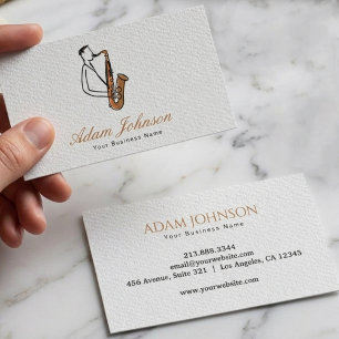Jazz Saxophone Player Elegant Musician Business Card