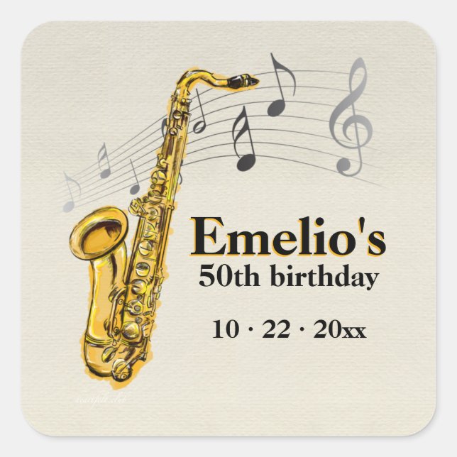 Jazz Saxophone Stickers (Front)