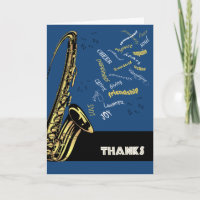 Jazz Saxophone Thank You Card