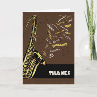 Jazz Saxophone Thank You Card