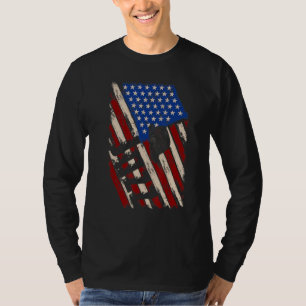 Jazz saxophone with vintage american flag T-Shirt