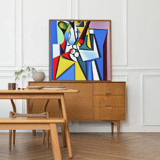 Jazz Saxophonist | Cubist art by Kubilay An Poster