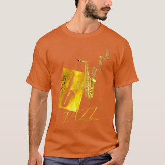 Jazz Saxophonists Gift Gold Sax Music Notes 1 T-Shirt