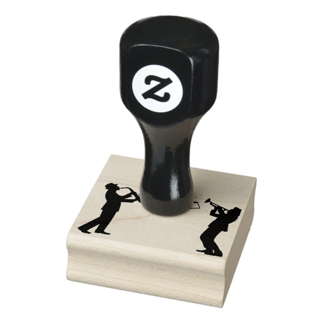 jazz silhouette musician trumpet rubber stamp (Stamp)