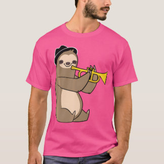 Jazz Sloth Trumpet Funny Musician T-Shirt