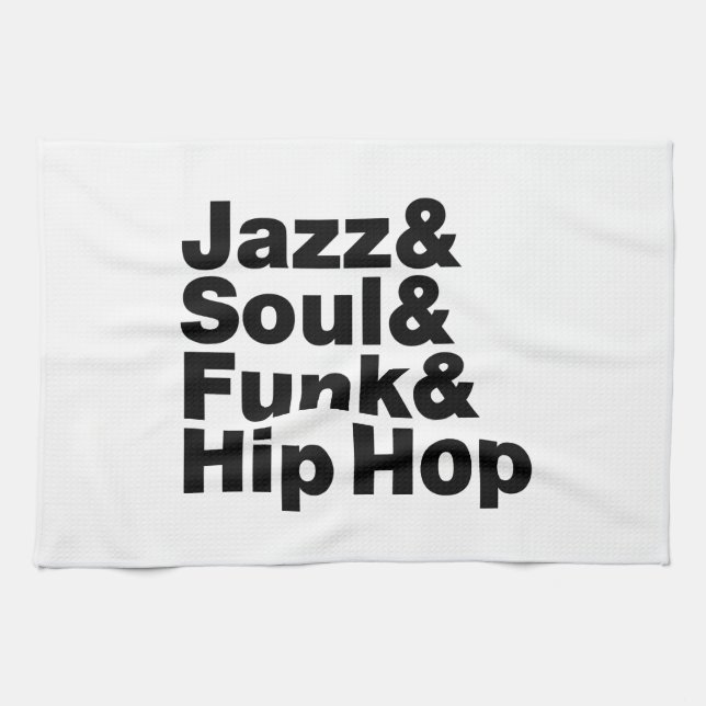 Jazz & Soul & Funk & Hip Hop Tea Towel (Horizontal)