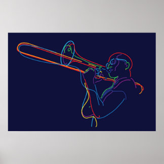 Jazz trombone player poster