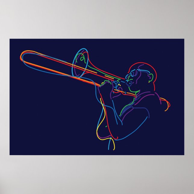 Jazz trombone player poster (Front)
