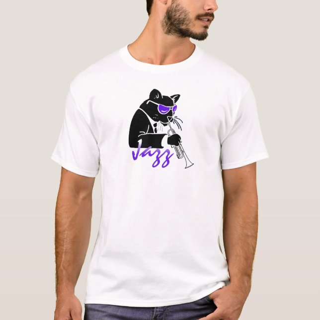 Jazz Trumpet Cool Cat T-Shirt (Front)