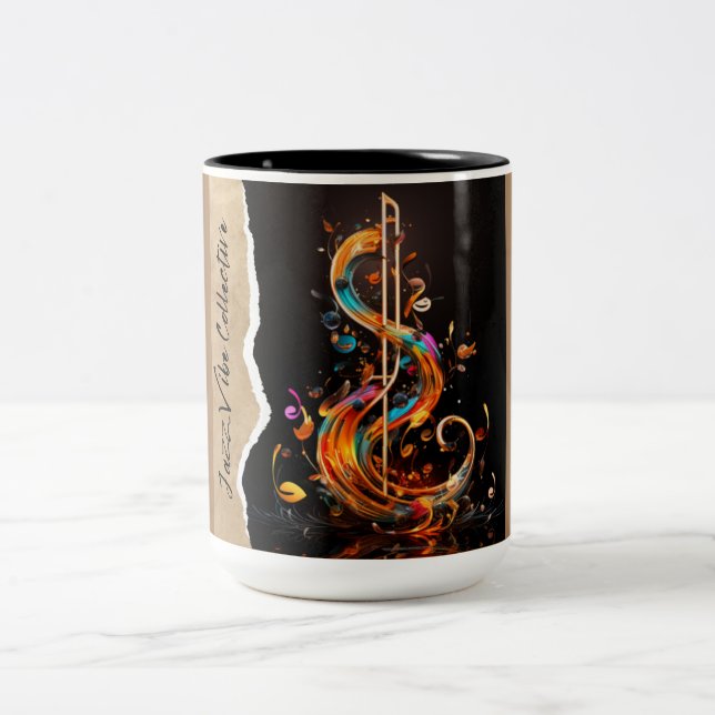 Jazz Vibes Two-Tone Coffee Mug (Center)