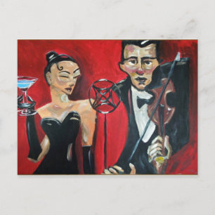 Jazz violin postcard
