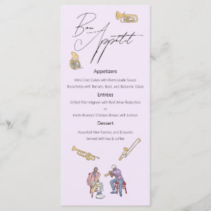 Jazz Watercolor Wedding menu