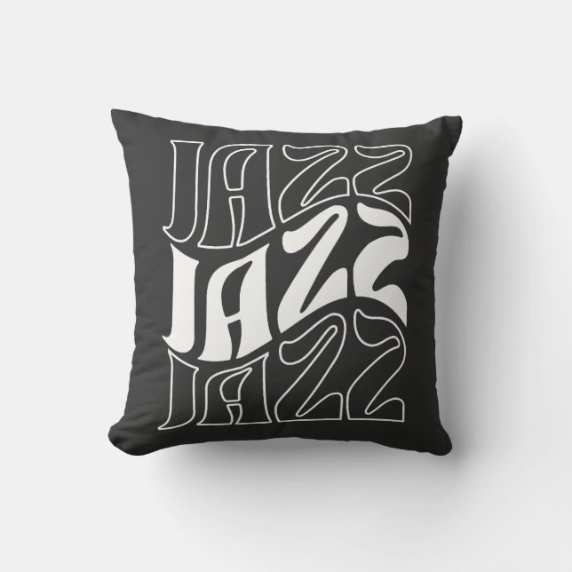 Jazz Wordmark Bold Outline  Cushion (Front)