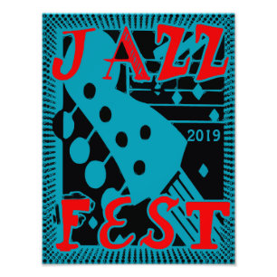 JazzFest Guitar 2019, edit text Photo Print