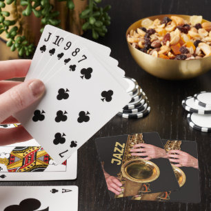 Jazzman Playing Gold Saxophone Playing Cards
