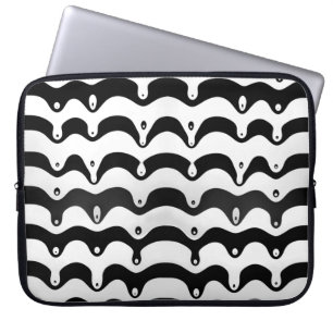 Jazzy Black and White Melting Zebra Stripes Laptop Laptop Sleeve