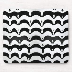 Jazzy Black and White Melting Zebra Stripes Mouse Mat