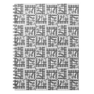 Jazzy Black and White Music Notebook
