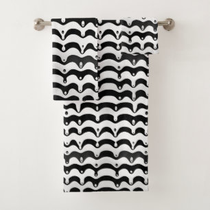 Jazzy Black & White Melting Zebra Stripes Bath Towel Set