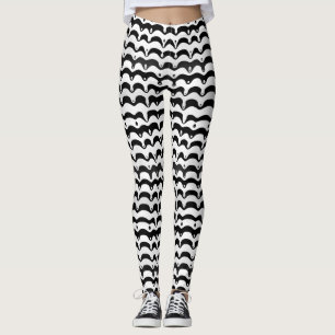 Jazzy Black & White Melting Zebra Stripes Leggings