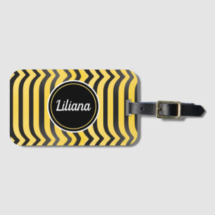 Jazzy Cute Black and Yellow Striped Bumblebee Luggage Tag