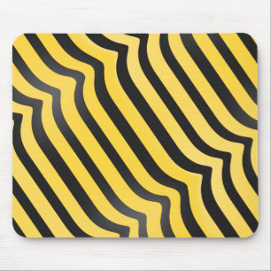 Jazzy Cute Black and Yellow Striped Bumblebee Mouse Mat