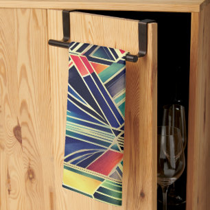  Jazzy Geometric  Elegant Classic Boho Art  Tea Towel
