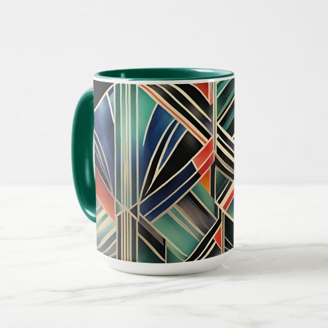 Jazzy Geometric  Elegant Classic Boho Geometrical  Mug (Front Left)