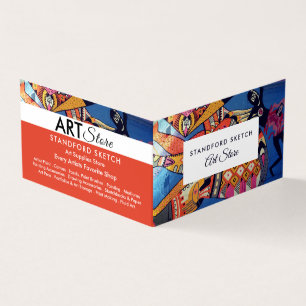 Jazzy Graffiti Art, Art Supplies Store, Detailed Business Card