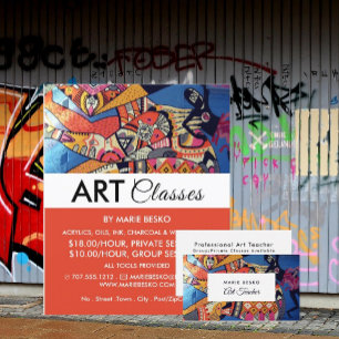 Jazzy Graffiti Art, Art Teacher Business Card