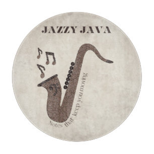 Jazzy Java-Coffee Beans-Saxophone- Cutting Board