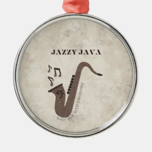 Jazzy Java-Coffee Beans-Saxophone- Metal Tree Decoration
