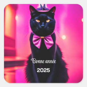 Jazzy Kitty - Bonne année Square Sticker