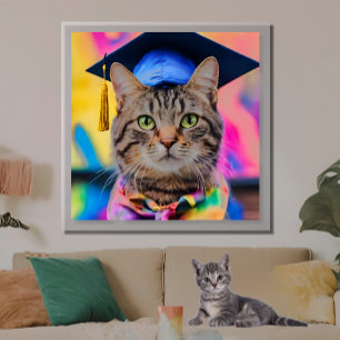 Jazzy Kitty  grad hat Poster