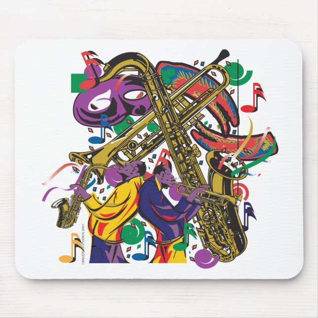 JAZZY Mardis Gras Mouse Mat (Front)