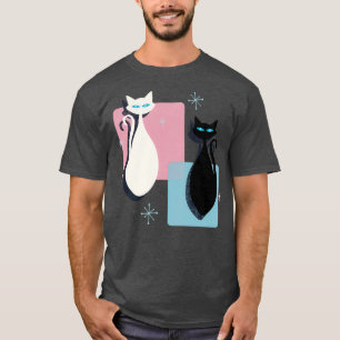 Jazzy Midcentury Modern Black And White Abstract C T-Shirt