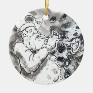 "Jazzy Santa" Ceramic Tree Decoration