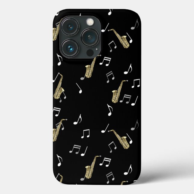Jazzy Saxophone & Musical Notes  Case-Mate iPhone Case (Back)