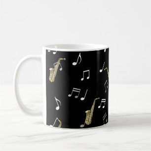 Jazzy Saxophone & Musical Notes  Coffee Mug