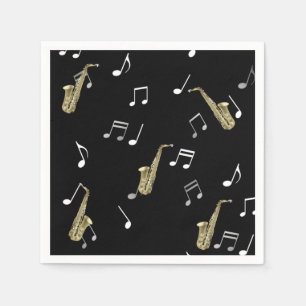 Jazzy Saxophone & Musical Notes  Napkin