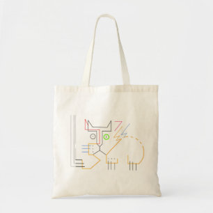 Jazzy, Scratching, Abstract Cat Tote Shopping Bag