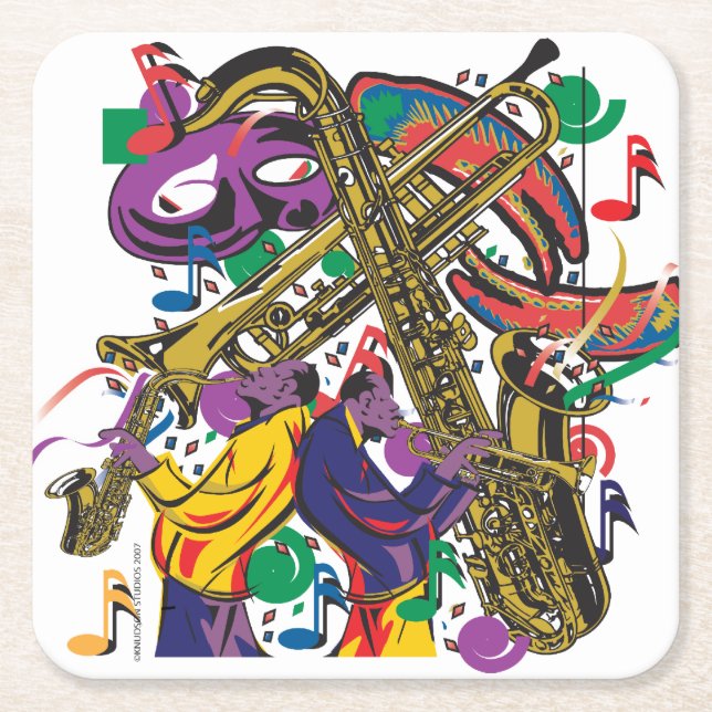 JAZZy Square Paper Coaster (Front)