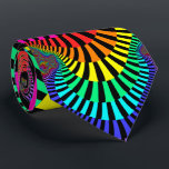 Jazzy Stripes Fractal Tie<br><div class="desc">A fractal with curved rows of coloured and black stripes.  Colours include red,  orange,  yellow,  green,  blue,  purple and pink.</div>