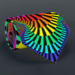 Jazzy Stripes Fractal Tie<br><div class="desc">A fractal with curved rows of coloured and black stripes.  Colours include red,  orange,  yellow,  green,  blue,  purple and pink.</div>