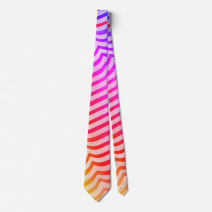 Jazzy Trippy Psychedelic Tropical Stripey Pattern Tie