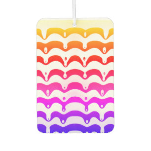 Jazzy Tropical Psychedelic Dripping Stripes Car Air Freshener